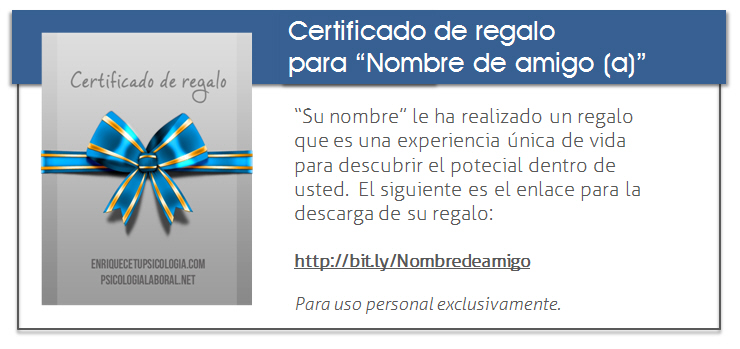 Certificado de regalo